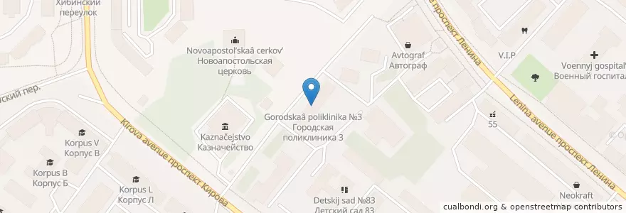 Mapa de ubicacion de Городская поликлиника №3 en Russland, Föderationskreis Nordwest, Oblast Murmansk, Городской Округ Мурманск.