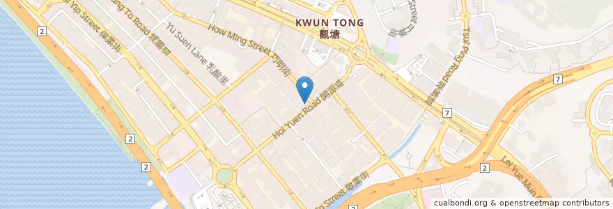 Mapa de ubicacion de 渣打銀行 Standard Chartered en 중국, 광둥성, 홍콩, 가우룽, 신제, 觀塘區 Kwun Tong District.