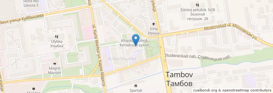 Mapa de ubicacion de Кувшин en Russland, Föderationskreis Zentralrussland, Oblast Tambow, Тамбовский Район, Городской Округ Тамбов.