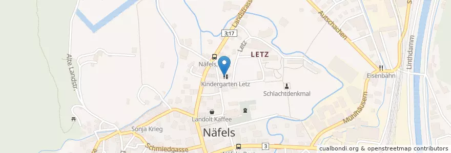Mapa de ubicacion de Kindergarten Letz en 瑞士, Glarus, Glarus Nord.