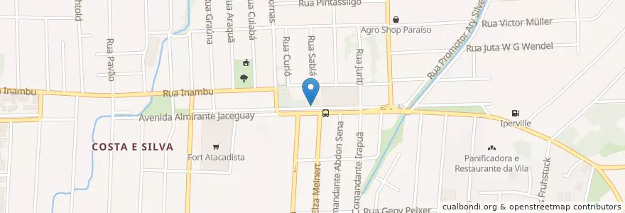 Mapa de ubicacion de Ponto de Táxi: Costa & Silva en 巴西, 南部, 圣卡塔琳娜, Região Geográfica Intermediária De Joinville, Microrregião De Joinville, 若茵维莱.