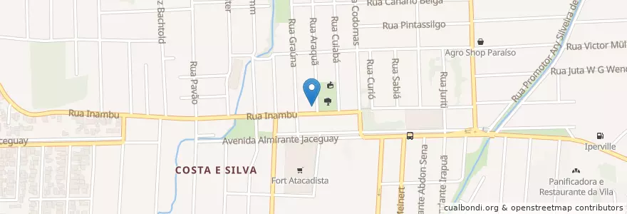 Mapa de ubicacion de Restaurante e Pizzaria Bom de Garfo en 巴西, 南部, 圣卡塔琳娜, Região Geográfica Intermediária De Joinville, Microrregião De Joinville, 若茵维莱.