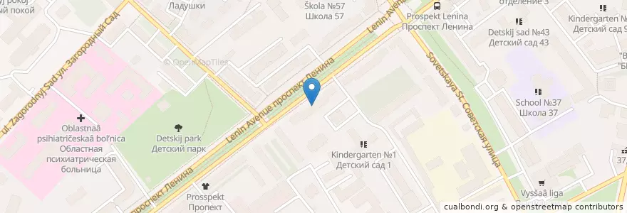 Mapa de ubicacion de Детская библиотека филиал №12 en Russland, Föderationskreis Zentralrussland, Oblast Jaroslawl, Ярославский Район, Городской Округ Ярославль.