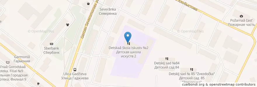 Mapa de ubicacion de Детская школа искуств №2 en Russie, District Fédéral Du Nord-Ouest, Oblast De Mourmansk, Городской Округ Мурманск.