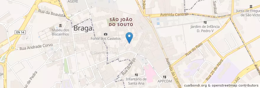 Mapa de ubicacion de Spirito en پرتغال, Norte, Braga, Cávado, Braga, São José De São Lázaro E São João Do Souto.