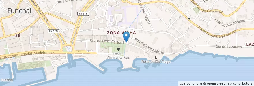 Mapa de ubicacion de Zona Velha en 葡萄牙, Funchal (Santa Maria Maior).