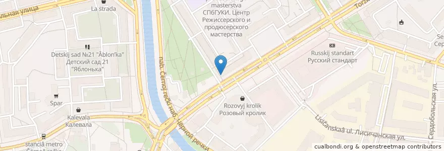 Mapa de ubicacion de Радуга en Russia, Northwestern Federal District, Leningrad Oblast, Saint Petersburg, Приморский Район, Округ Чёрная Речка.