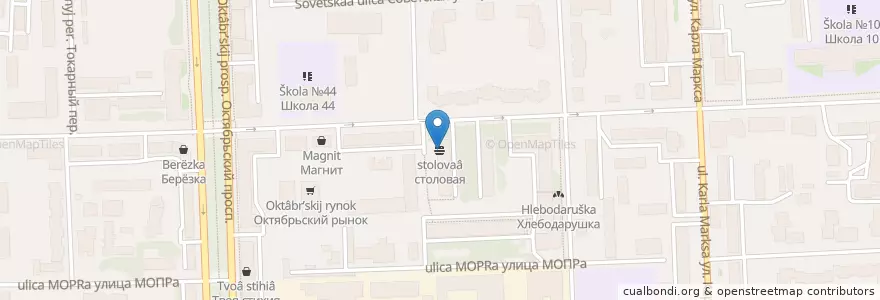 Mapa de ubicacion de столовая en ロシア, 沿ヴォルガ連邦管区, キーロフ州, キーロフ管区.