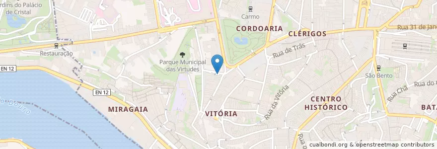 Mapa de ubicacion de Parque de estacionamento Saba Palácio da Justiça - Porto en 포르투갈, 노르트 지방, Área Metropolitana Do Porto, 포르투, Porto, Cedofeita, Santo Ildefonso, Sé, Miragaia, São Nicolau E Vitória.