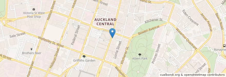 Mapa de ubicacion de ASB en Nieuw-Zeeland, Auckland, Waitematā.