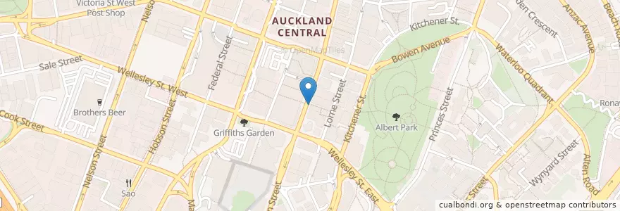 Mapa de ubicacion de Bank of New Zealand en Neuseeland, Auckland, Waitematā.
