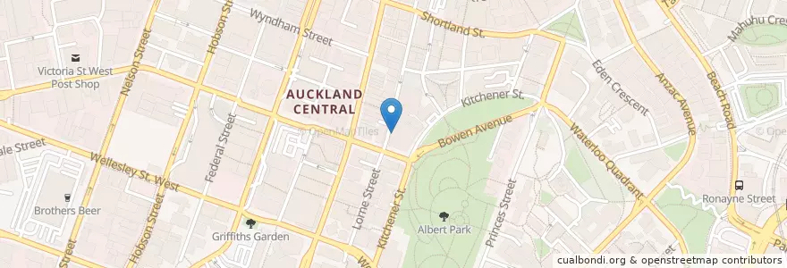 Mapa de ubicacion de Fresh en New Zealand, Auckland, Waitematā.