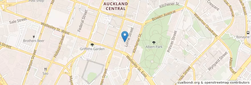 Mapa de ubicacion de Esquires Cafe en Yeni Zelanda, Auckland, Waitematā.