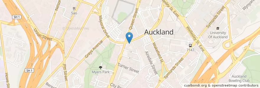 Mapa de ubicacion de Hollywood Bakery en Nueva Zelanda, Auckland, Waitematā.