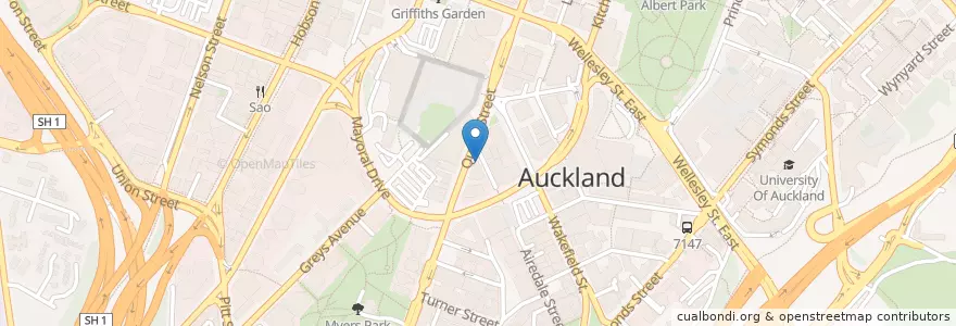 Mapa de ubicacion de MLC Cafe and Bar en New Zealand, Auckland, Waitematā.