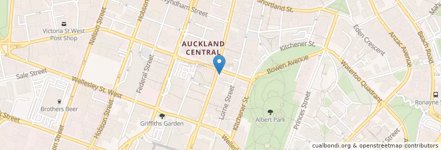 Mapa de ubicacion de Starbucks en نیوزیلند, Auckland, Waitematā.