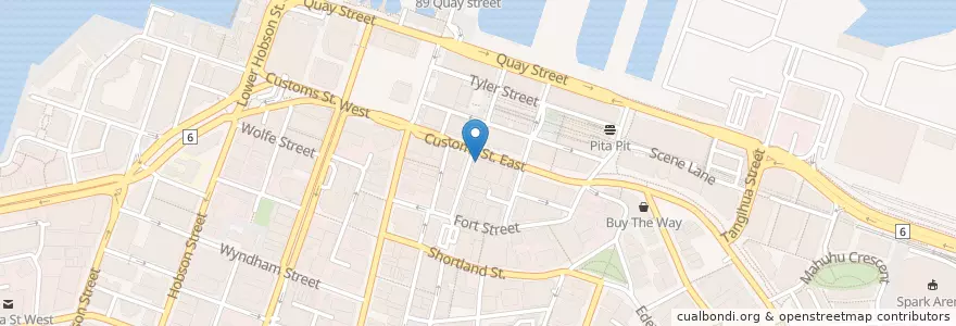 Mapa de ubicacion de The Coffee Club en Neuseeland, Auckland, Waitematā.