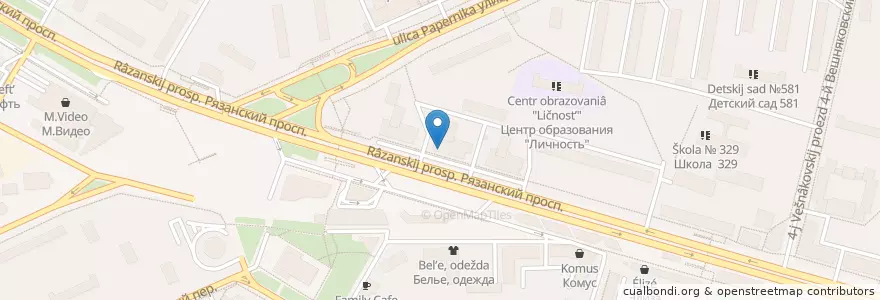 Mapa de ubicacion de Sberbank en Russia, Central Federal District, Moscow, South-Eastern Administrative Okrug, Ryazansky District.