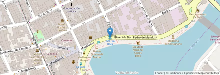 Mapa de ubicacion de 179 - La Boca en Arjantin, Ciudad Autónoma De Buenos Aires, Comuna 4, Buenos Aires.