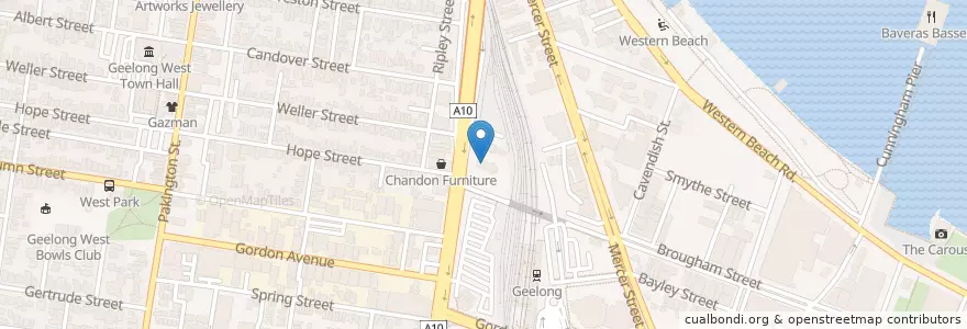 Mapa de ubicacion de Saint Paul Anglican Church en Australia, Victoria, City Of Greater Geelong.