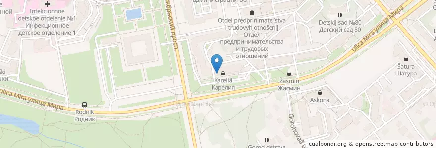 Mapa de ubicacion de Аптека 36,6 en ロシア, 中央連邦管区, Владимирская Область, Городской Округ Владимир.
