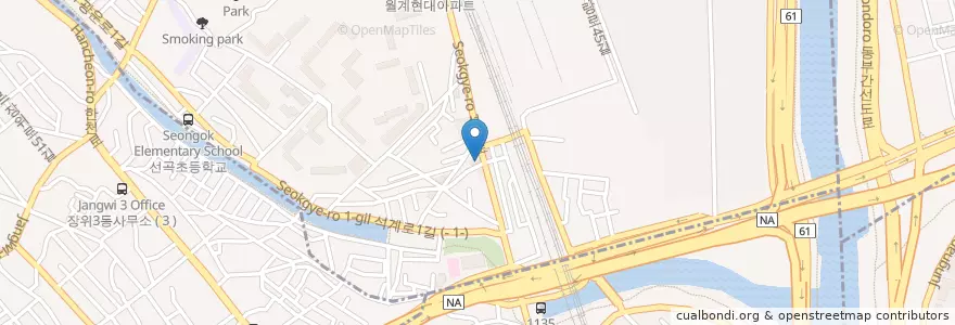 Mapa de ubicacion de 서래갈매기 en Südkorea, Seoul, 노원구, 월계1동.