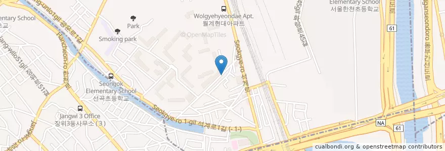 Mapa de ubicacion de 대나무통 삼겹 돌판구이 전문점 en 대한민국, 서울, 노원구, 월계1동.