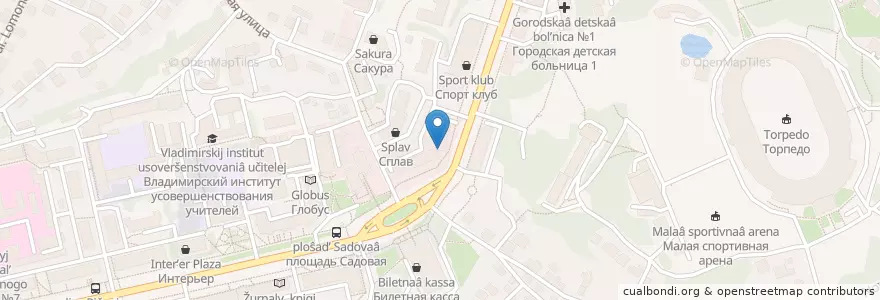 Mapa de ubicacion de Империя пиццы en Rusia, Distrito Federal Central, Óblast De Vladímir, Городской Округ Владимир.