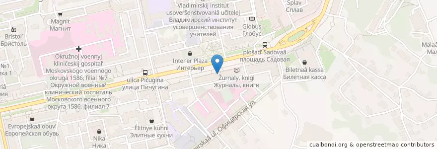 Mapa de ubicacion de Барракуда en Russland, Föderationskreis Zentralrussland, Oblast Wladimir, Городской Округ Владимир.