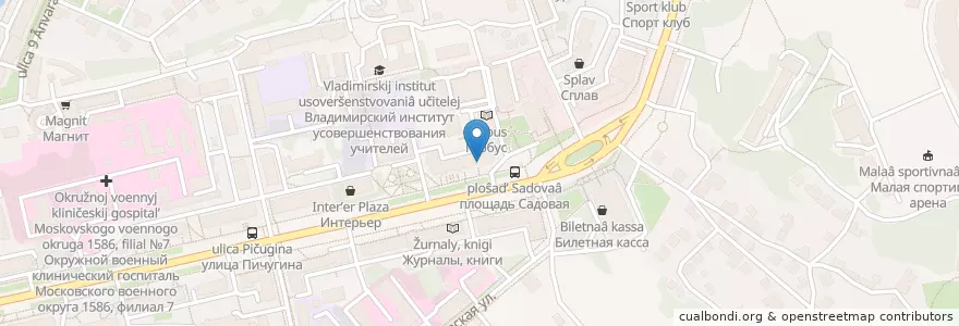 Mapa de ubicacion de АКБ Еврофинанс Монсарбанк en Russia, Central Federal District, Vladimir Oblast, Городской Округ Владимир.