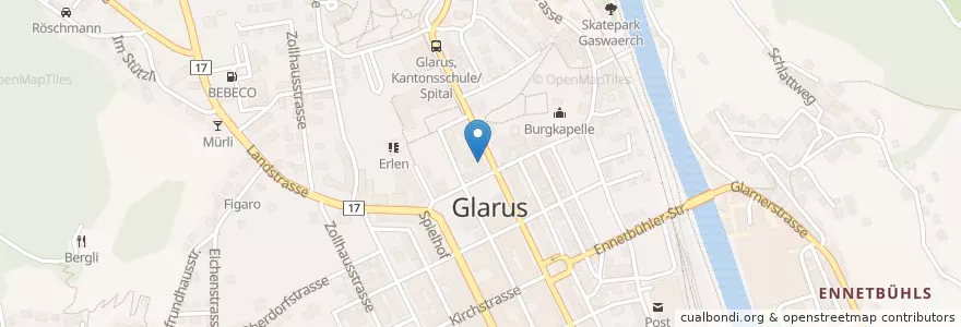 Mapa de ubicacion de YAK Restaurant en İsviçre, Glarus, Glarus.
