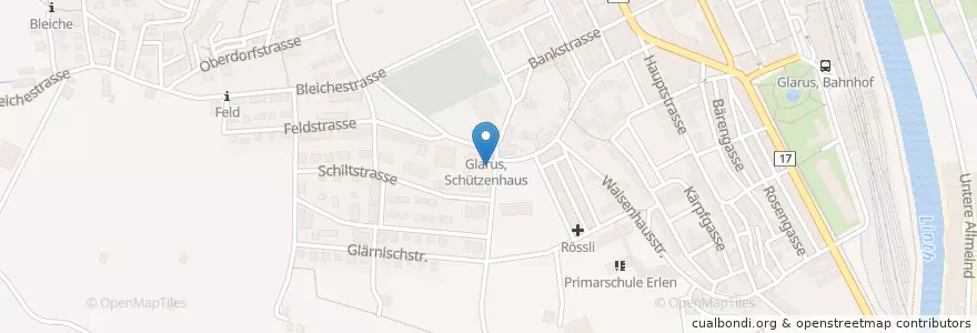 Mapa de ubicacion de Schützenhaus en Switzerland, Glarus, Glarus.
