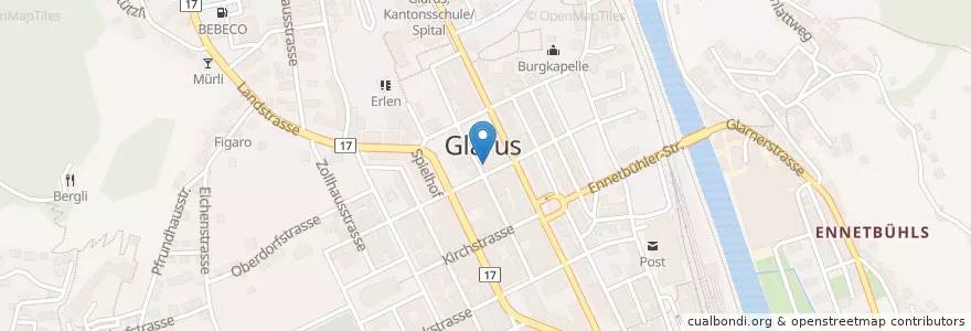Mapa de ubicacion de Waage en Schweiz/Suisse/Svizzera/Svizra, Glarus, Glarus.