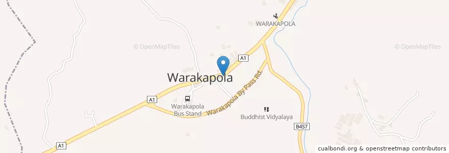 Mapa de ubicacion de H.N.B  warakapola en Sri Lanka, සබරගමුව පළාත, කෑගල්ල දිස්ත්‍රික්කය.