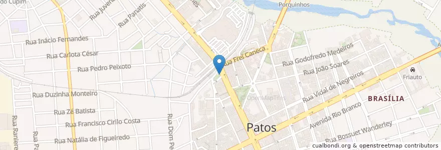 Mapa de ubicacion de Moto táxi Praça dos Pombos en 브라질, 북동지방, 파라이바, Região Metropolitana De Patos, Região Geográfica Intermediária De Patos, Região Geográfica Imediata De Patos, Patos.