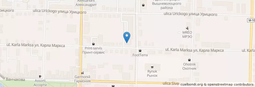 Mapa de ubicacion de Тесли en Rússia, Distrito Federal Central, Тверская Область, Вышневолоцкий Городской Округ.