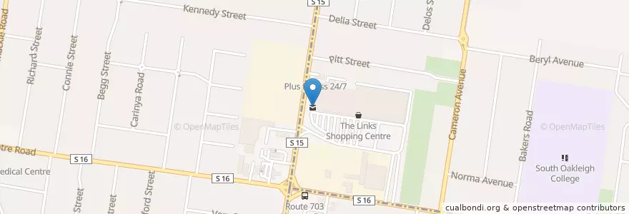 Mapa de ubicacion de Jessie's Pizza en Australia, Victoria, City Of Monash.