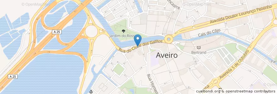 Mapa de ubicacion de Royal School of Languages en 葡萄牙, Aveiro, Centro, Baixo Vouga, Aveiro, Glória E Vera Cruz.