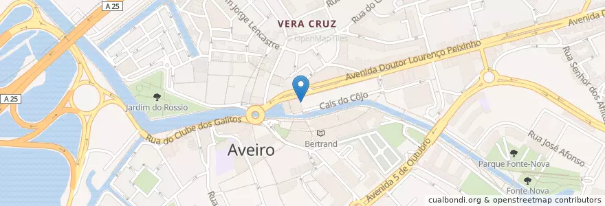 Mapa de ubicacion de Caixa Geral de Depósitos en Portogallo, Aveiro, Centro, Baixo Vouga, Aveiro, Glória E Vera Cruz.