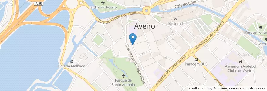 Mapa de ubicacion de Ecoponto en Португалия, Aveiro, Центральный Регион, Baixo Vouga, Aveiro, Glória E Vera Cruz.
