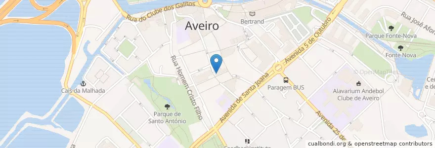 Mapa de ubicacion de Pastelaria Majestik en Portugal, Aveiro, Centro, Baixo Vouga, Aveiro, Glória E Vera Cruz.