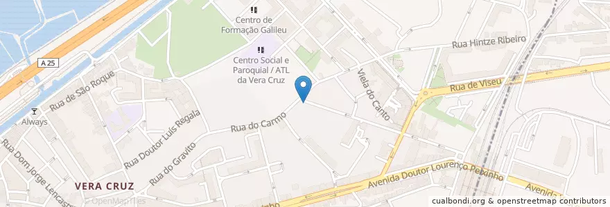 Mapa de ubicacion de Mentes Despertas en 葡萄牙, Aveiro, Centro, Baixo Vouga, Aveiro, Glória E Vera Cruz.