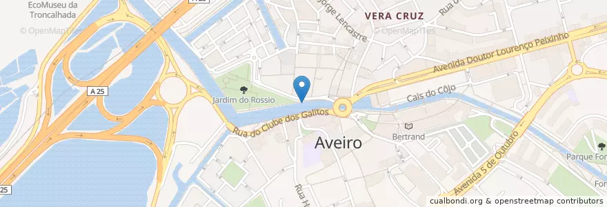 Mapa de ubicacion de Aveiro moments en البرتغال, آويرو, الوسطى, فوغا السفلى, آويرو, Glória E Vera Cruz.