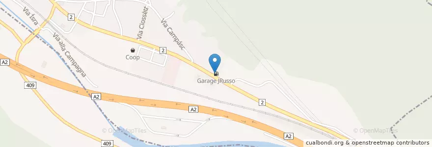 Mapa de ubicacion de Garage JRusso en Switzerland, Ticino, Distretto Di Leventina, Circolo Di Giornico, Bodio.