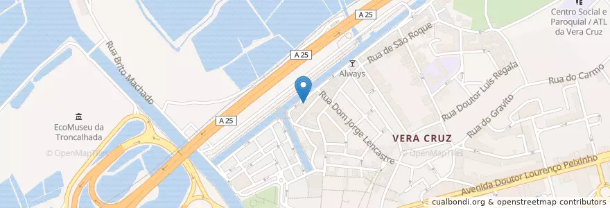 Mapa de ubicacion de CETA - Circulo Experimental de Teatro de Aveiro en 포르투갈, Aveiro, Centro, Baixo Vouga, Aveiro, Glória E Vera Cruz.