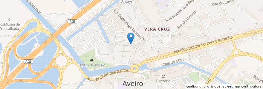 Mapa de ubicacion de Piano Bar en Portugal, Aveiro, Centro, Baixo Vouga, Aveiro, Glória E Vera Cruz.