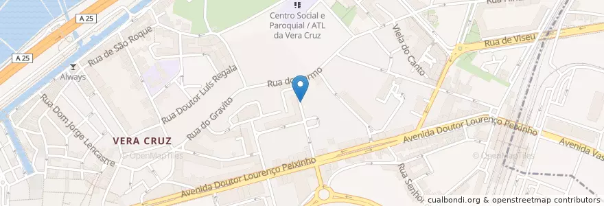 Mapa de ubicacion de Park Meter en البرتغال, آويرو, الوسطى, فوغا السفلى, آويرو, Glória E Vera Cruz.