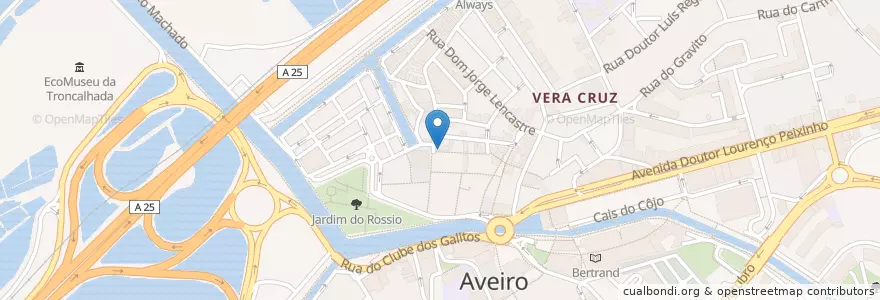 Mapa de ubicacion de Posto 7 en البرتغال, آويرو, الوسطى, فوغا السفلى, آويرو, Glória E Vera Cruz.