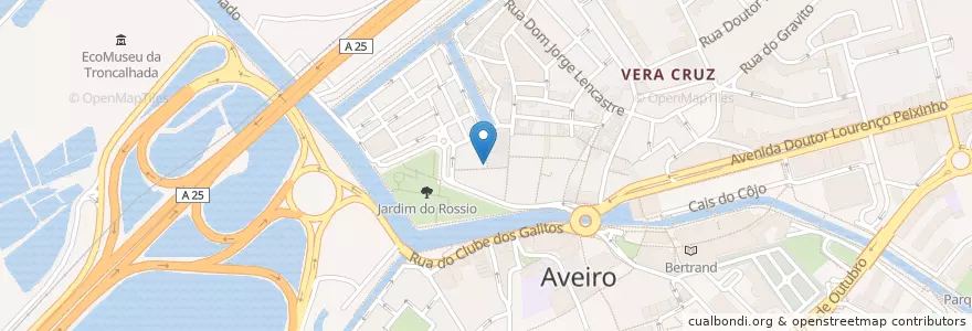 Mapa de ubicacion de Bombordo en Portogallo, Aveiro, Centro, Baixo Vouga, Aveiro, Glória E Vera Cruz.