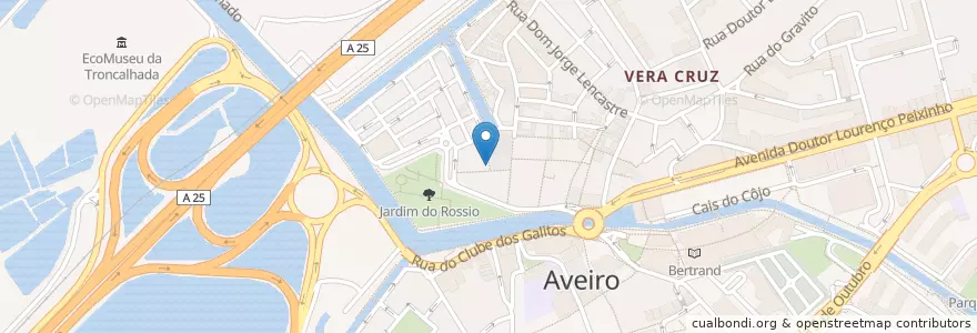 Mapa de ubicacion de O Arco da Velha en 葡萄牙, Aveiro, Centro, Baixo Vouga, Aveiro, Glória E Vera Cruz.